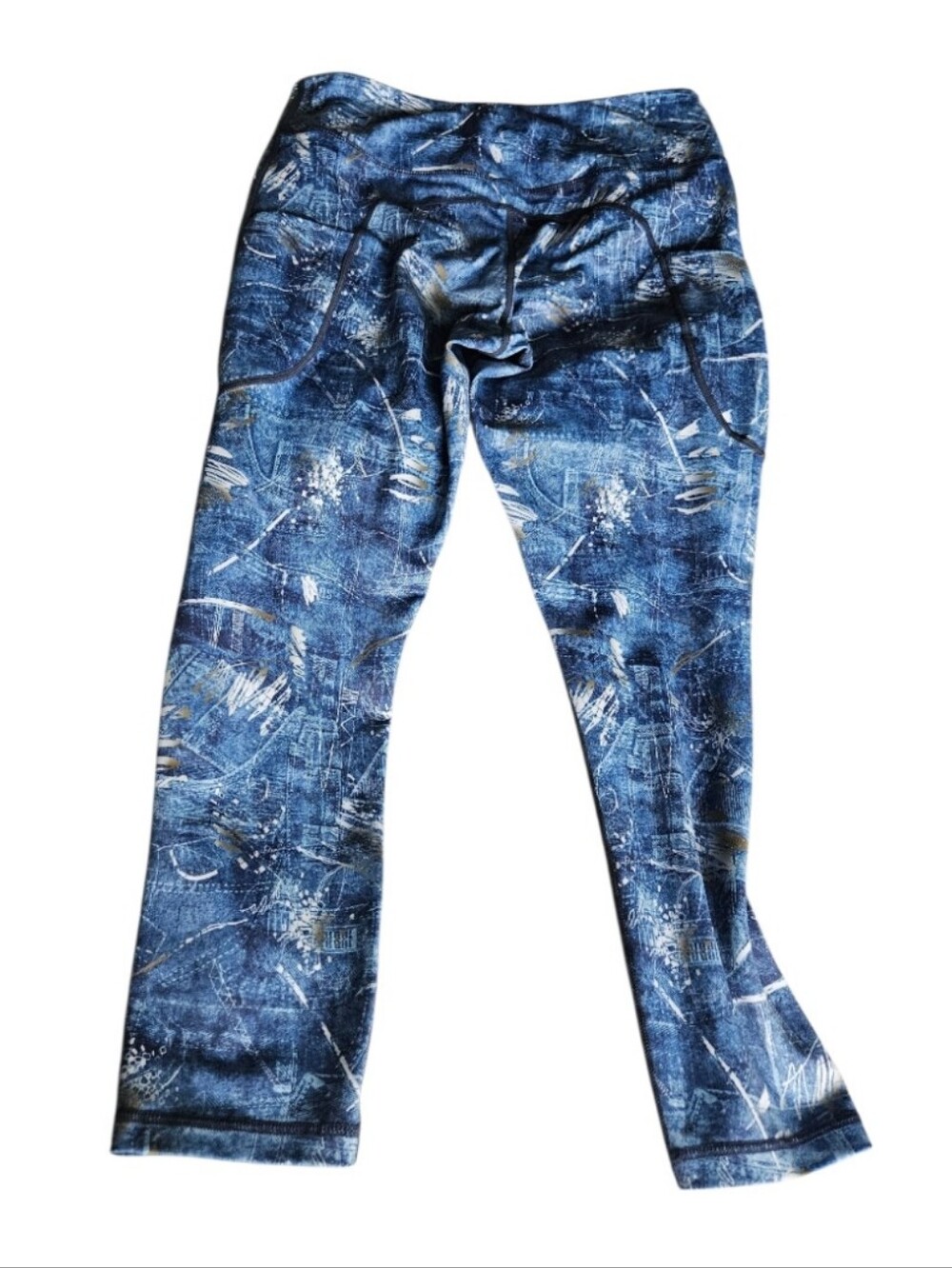 ZYIA Blue Denim-Effect Active Leggings